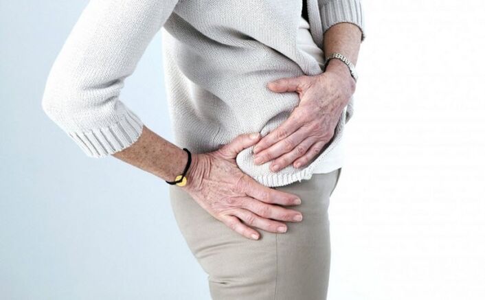 Coxarthrosis of the hip joint in an elderly woman